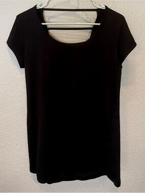 Champion Black Scoop Neck Short Sleeve Tee